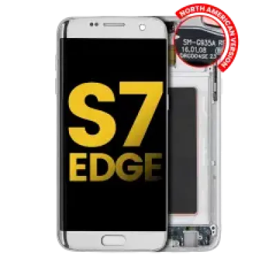 Дисплейний модуль (OLED) з рамкою для Samsung Galaxy S7 Edge G935A (North American Version) (Refurbished) (сріблястий)