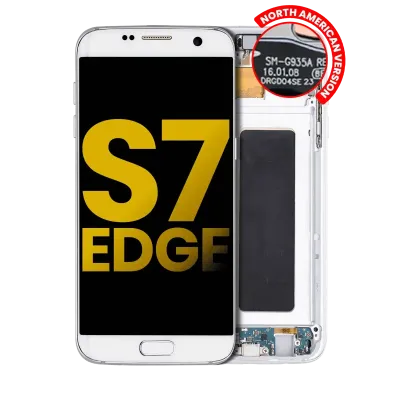 Дисплейний модуль (OLED) з рамкою для Samsung Galaxy S7 Edge G935A (North American Version) (Refurbished) (White Pearl)