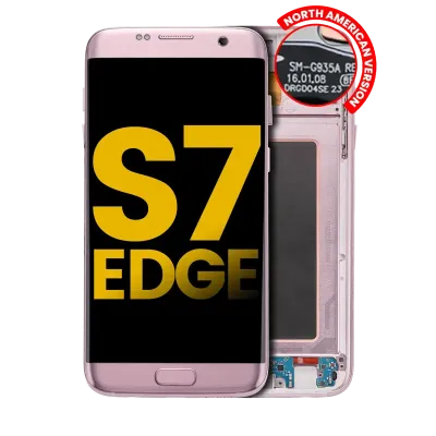 Дисплейний модуль (OLED) з рамкою для Samsung Galaxy S7 Edge G935A (North American Version) (Refurbished) (Rose Gold)