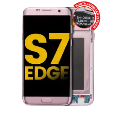 Дисплейний модуль (OLED) з рамкою для Samsung Galaxy S7 Edge G935A (North American Version) (Refurbished) (Rose Gold)