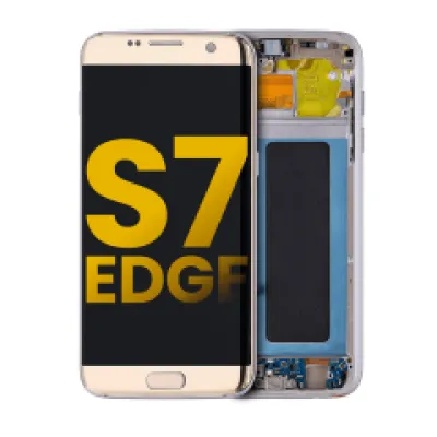 Дисплейний модуль (OLED) з рамкою для Samsung Galaxy S7 Edge (International / G935F) (Refurbished) (Gold Platinum)