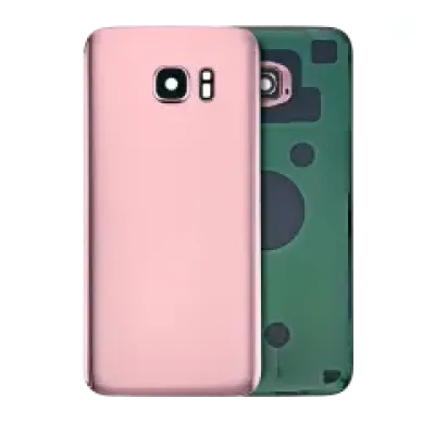 Задня кришка зі склом камери для Samsung Galaxy S7 Edge (без логотипу) (Aftermarket Plus) (Rose Pink)