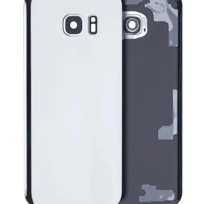 Задня кришка зі склом камери для Samsung Galaxy S7 Edge (без логотипу) (Aftermarket Plus) (сріблястий)