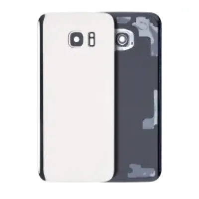Задня кришка зі склом камери для Samsung Galaxy S7 Edge (без логотипу) (Aftermarket Plus) (білий)