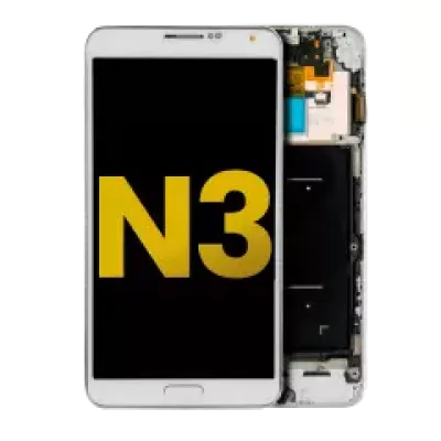 Дисплейний модуль (OLED) з рамкою для Samsung Galaxy Note 3 (Refurbished) (AT&T / T-Mobile) (білий)