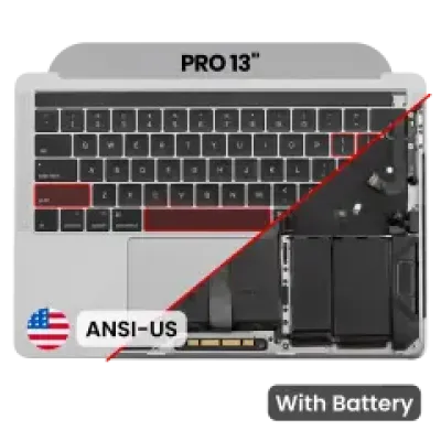 Топкейс з акумулятором і клавіатурою (ANSI US) для MacBook Pro 13" A1989 (2018-2019) (Used OEM Pull: Grade B/C) (чорний)