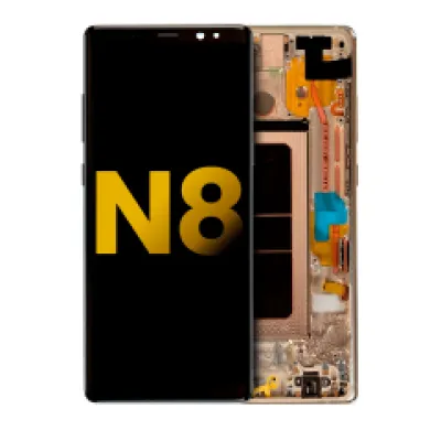 Дисплейний модуль (OLED) з рамкою для Samsung Galaxy Note 8 (Refurbished) (Maple Gold)