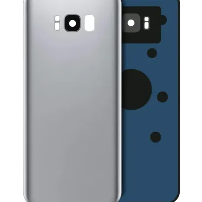 Заднє скло зі склом камери для Samsung Galaxy S8 (No Logo) (Aftermarket Plus) (Arctic Silver)