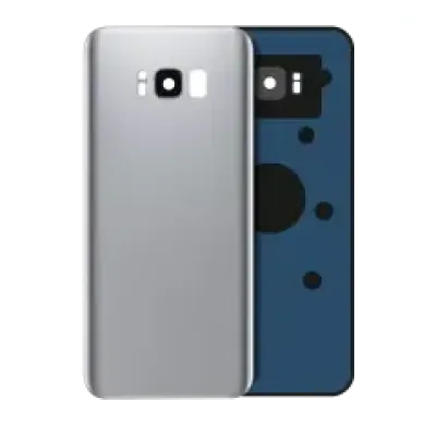Заднє скло зі склом камери для Samsung Galaxy S8 (No Logo) (Aftermarket Plus) (Arctic Silver)