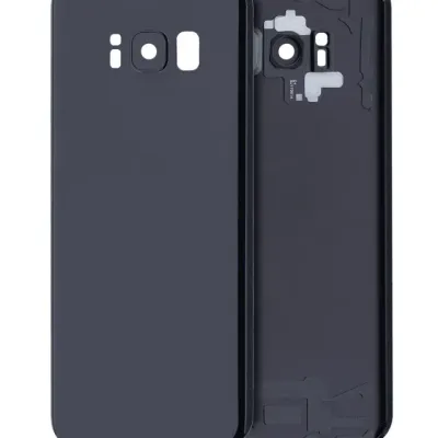 Заднє скло зі склом камери для Samsung Galaxy S8 (No Logo) (Aftermarket Plus) (Midnight Black)