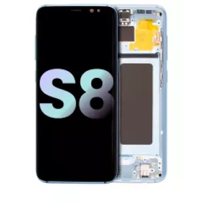 Дисплейний модуль (OLED) з рамкою для Samsung Galaxy S8 (Service Pack) (Coral Blue)