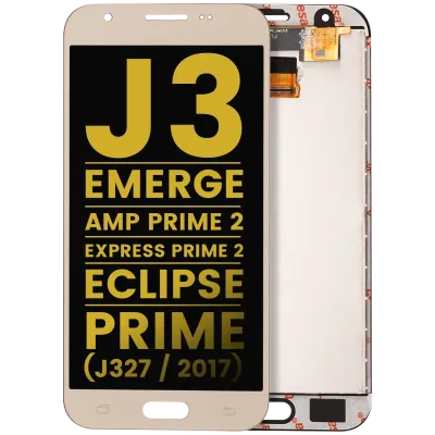 LCD Assembly Without Frame For Samsung Galaxy J3 (J327 / 2017) / Emerge / Amp Prime 2 / Express Prime 2 / Eclipse / Prime (Refurbished) (Gold)