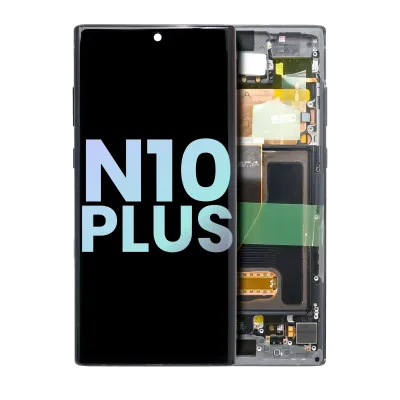 Дисплейний модуль (OLED) з рамкою для Samsung Galaxy Note 10 Plus / 5G (Service Pack) (Aura Black)