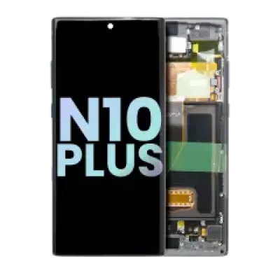 Дисплейний модуль (OLED) з рамкою для Samsung Galaxy Note 10 Plus / 5G (Service Pack) (Aura Black)