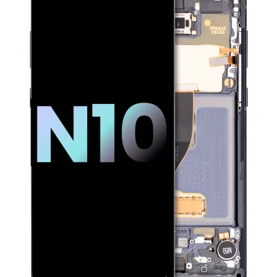 Дисплейний модуль (OLED) з рамкою для Samsung Galaxy Note 10 (Service Pack) (Aura Black)