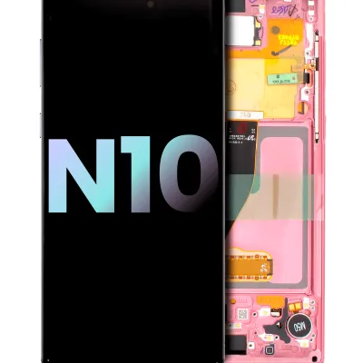 Дисплейний модуль (OLED) з рамкою для Samsung Galaxy Note 10 (Service Pack) (Aura Pink)