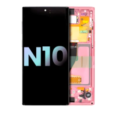 Дисплейний модуль (OLED) з рамкою для Samsung Galaxy Note 10 (Service Pack) (Aura Pink)