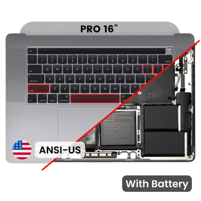 Топкейс з акумулятором і клавіатурою (ANSI US) для MacBook Pro 16" A2141 (2019) (Used OEM Pull: Grade A) (Space Gray)