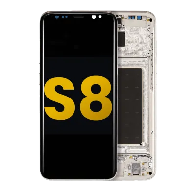 Дисплейний модуль (OLED) з рамкою для Samsung Galaxy S8 (Refurbished) (Arctic Silver)