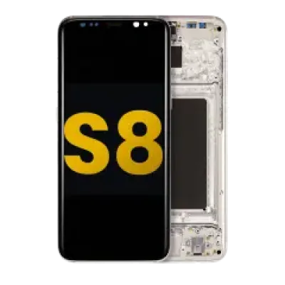 Дисплейний модуль (OLED) з рамкою для Samsung Galaxy S8 (Refurbished) (Arctic Silver)