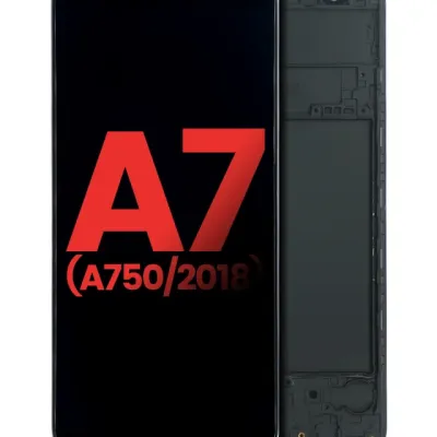 Дисплейний модуль OLED з рамкою для Samsung Galaxy A7 (A750 / 2018) (Aftermarket Plus) (чорний)