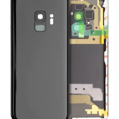 Задня кришка зі склом камери для Samsung Galaxy S9 (No Logo) (Aftermarket Plus) (Midnight Black)