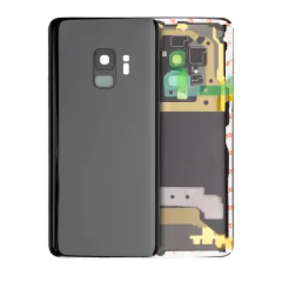 Задня кришка зі склом камери для Samsung Galaxy S9 (No Logo) (Aftermarket Plus) (Midnight Black)