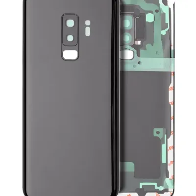 Заднє скло з камерою для Samsung Galaxy S9 Plus (без логотипу) (Aftermarket Plus) (Midnight Black)