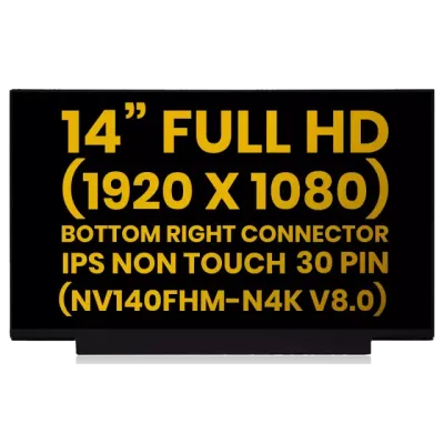 Дисплейний модуль 14" (LCD) (1920x1080, 30 Pin IPS FHD) для Lenovo / HP / Dell / Acer / ASUS / Toast POS (NV140FHM-N4K V8.0) (Premium) (All Colors)
