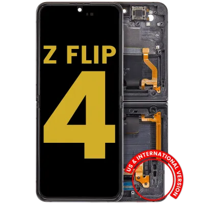 Внутрішній дисплейний модуль (OLED) з рамкою для Samsung Galaxy Z Flip 4 5G (US & International Version) (Refurbished) (Graphite)