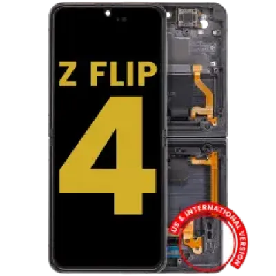 Внутрішній дисплейний модуль (OLED) з рамкою для Samsung Galaxy Z Flip 4 5G (US & International Version) (Refurbished) (Graphite)