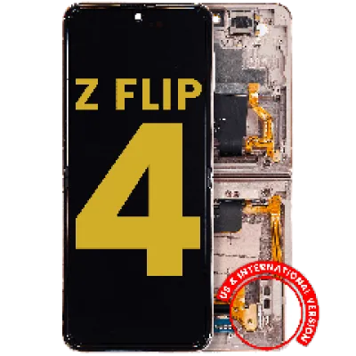Внутрішній дисплейний модуль (OLED) з рамкою для Samsung Galaxy Z Flip 4 5G (US & International Version) (Refurbished) (Pink Gold)