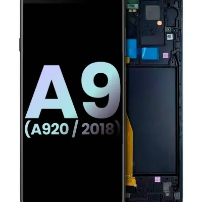 Дисплейний модуль (OLED) з рамкою для Samsung Galaxy A9 (A920 / 2018) (Service Pack) (чорний)