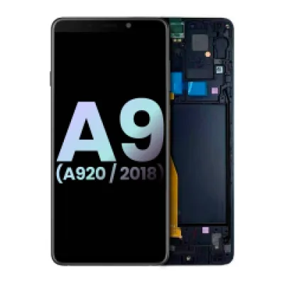 Дисплейний модуль (OLED) з рамкою для Samsung Galaxy A9 (A920 / 2018) (Service Pack) (чорний)