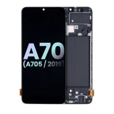 Дисплейний модуль (OLED) з рамкою для Samsung Galaxy A70 (A705 / 2019) (Service Pack) (всі кольори)