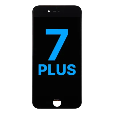 Дисплейний модуль з металевою пластиною для iPhone 7 Plus (Aftermarket: AQ7) (чорний)