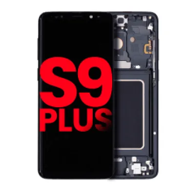 Дисплейний модуль (OLED) з рамкою для Samsung Galaxy S9 Plus (Aftermarket Plus) (Midnight Black)