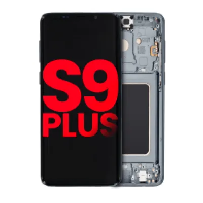 Дисплейний модуль (OLED) з рамкою для Samsung Galaxy S9 Plus (Aftermarket Plus) (Titanium Gray)