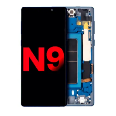 Дисплейний модуль (OLED) з рамкою для Samsung Galaxy Note 9 (Aftermarket Plus) (Ocean Blue)