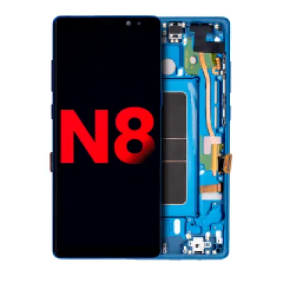 Дисплейний модуль (OLED) з рамкою для Samsung Galaxy Note 8 (Aftermarket Plus) (Deep sea Blue)