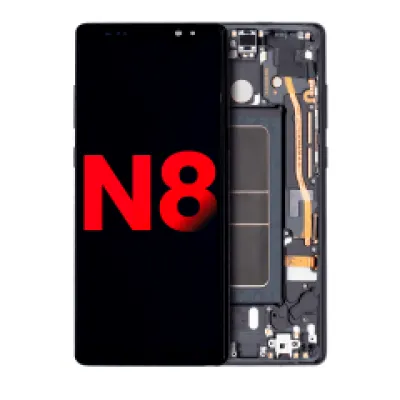 Дисплейний модуль (OLED) з рамкою для Samsung Galaxy Note 8 (Aftermarket Plus) (Midnight Black)