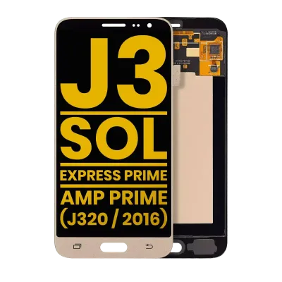 Дисплейний модуль (OLED) для Samsung Galaxy J3 (J320 / 2016) / Sol 4G / Express Prime / Amp Prime (Refurbished) (золотий)