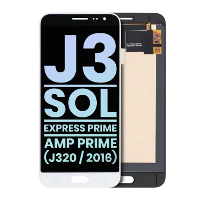 Дисплейний модуль (OLED) для Samsung Galaxy J3 (J320 / 2016) / Sol 4G / Express Prime / Amp Prime (Service Pack) (білий)