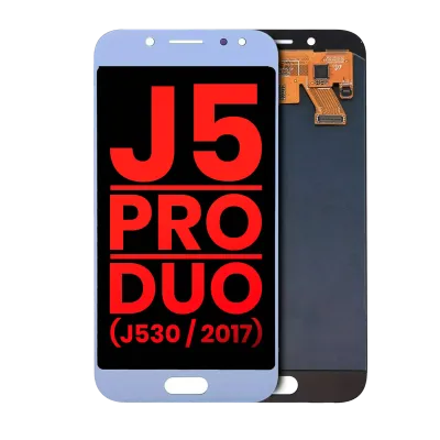 Дисплейний модуль (OLED) без рамки для Samsung Galaxy J5 / Pro / Duo (J530 / 2017) (Aftermarket Plus) (синій / сріблястий)