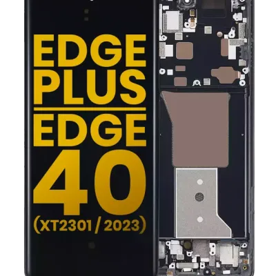OLED Assembly With Frame For Motorola Edge Plus / Edge 40 Pro (XT2301 / 2023) (Genuine OEM) (Interstellar Black)