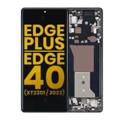 Дисплейний модуль OLED з рамкою для Motorola Edge Plus / Edge 40 Pro (XT2301 / 2023) (Genuine OEM) (Interstellar Black)