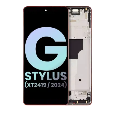 OLED Assembly With Frame For Motorola Moto G Stylus 5G (XT2419 / 2024) (Genuine OEM) (Scarlet Wave)