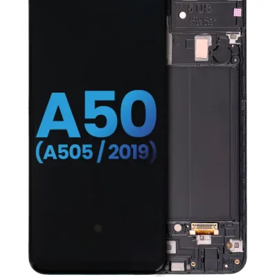 Дисплейний модуль (LCD) з рамкою (без датчика відбитків) для Samsung Galaxy A50 (A505 / 2019) (US Version) (Aftermarket: Incell) (All Colors)