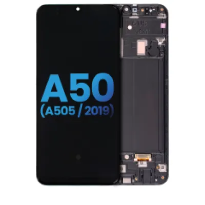 Дисплейний модуль (LCD) з рамкою (без датчика відбитків) для Samsung Galaxy A50 (A505 / 2019) (US Version) (Aftermarket: Incell) (All Colors)