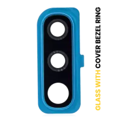 Скло камери з рамкою для Samsung Galaxy A50 (A505 / 2019) (синій)